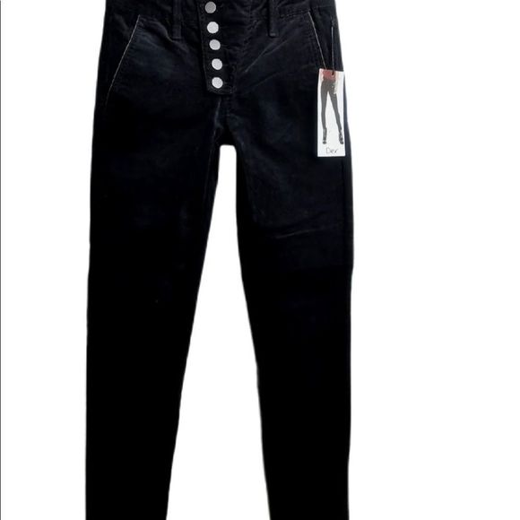 Dex Black Velvet Pants with 5 Closure Buttons NWT - Picture 4 of 7